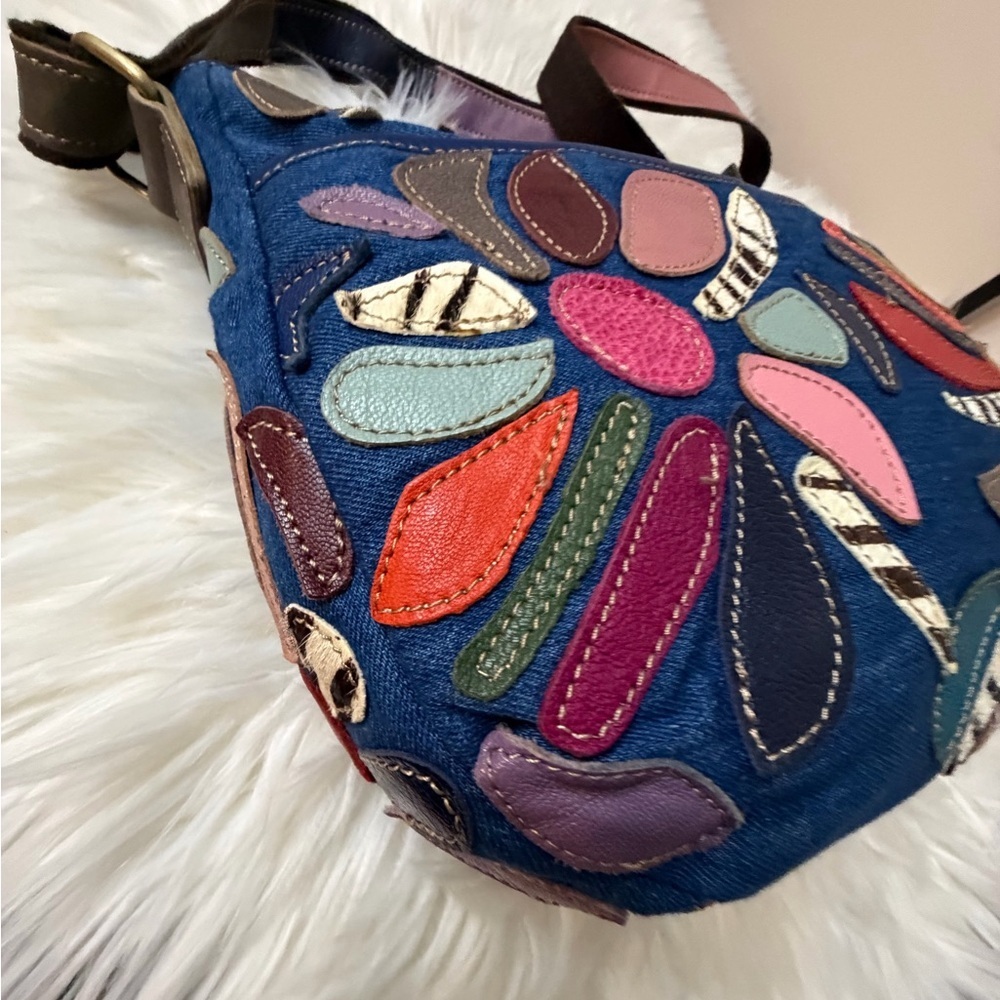 Ameri Leather Multicolor Striped Crossbody Bag - image 8